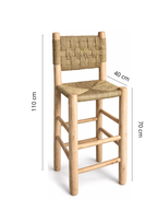 Tabouret Atlas - bois & fibres naturelles - Celoya