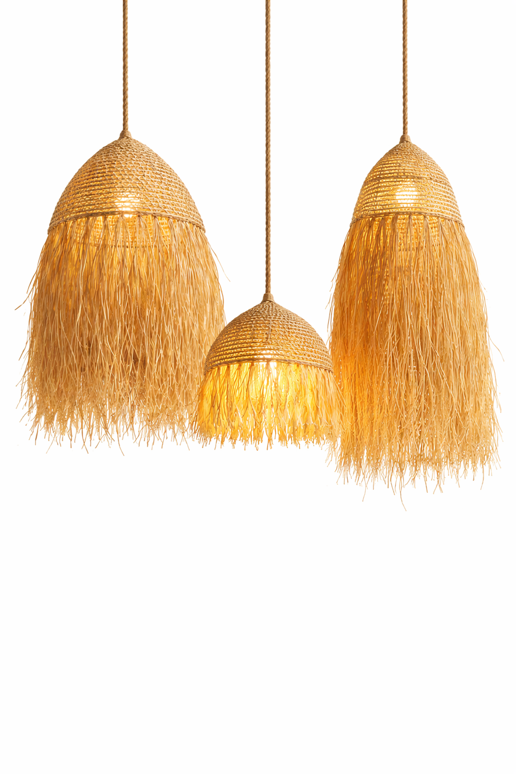 Lustre Mila - suspension rotin naturel