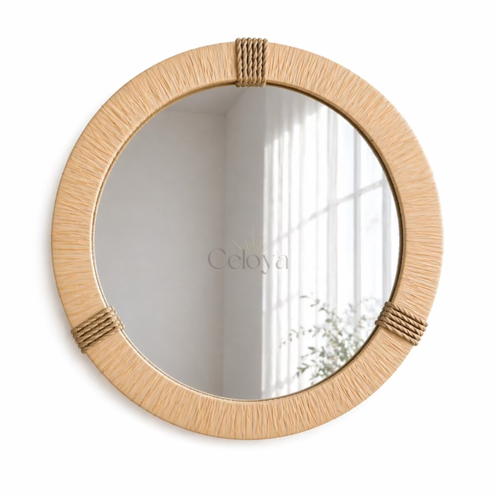 Miroir Nora - raphia naturel - Celoya