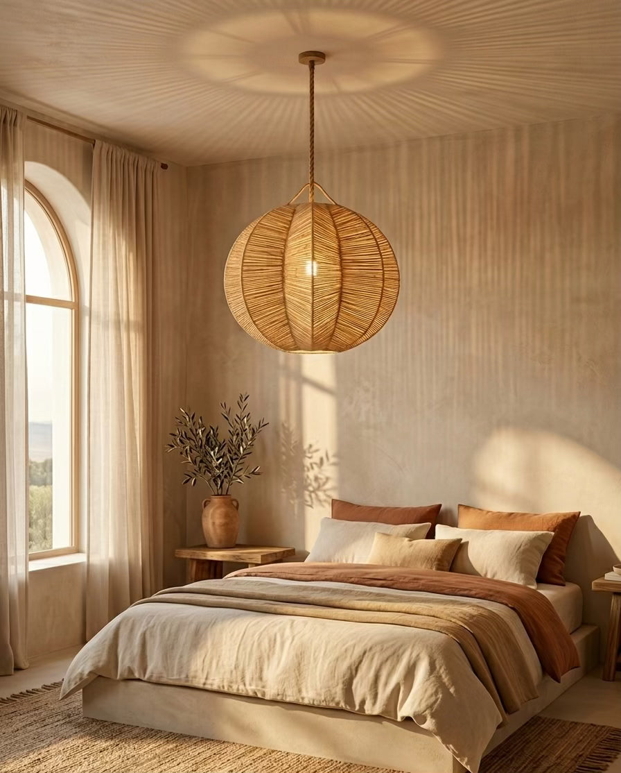 Lustre Palmia - suspension en rotin naturel - Celoya