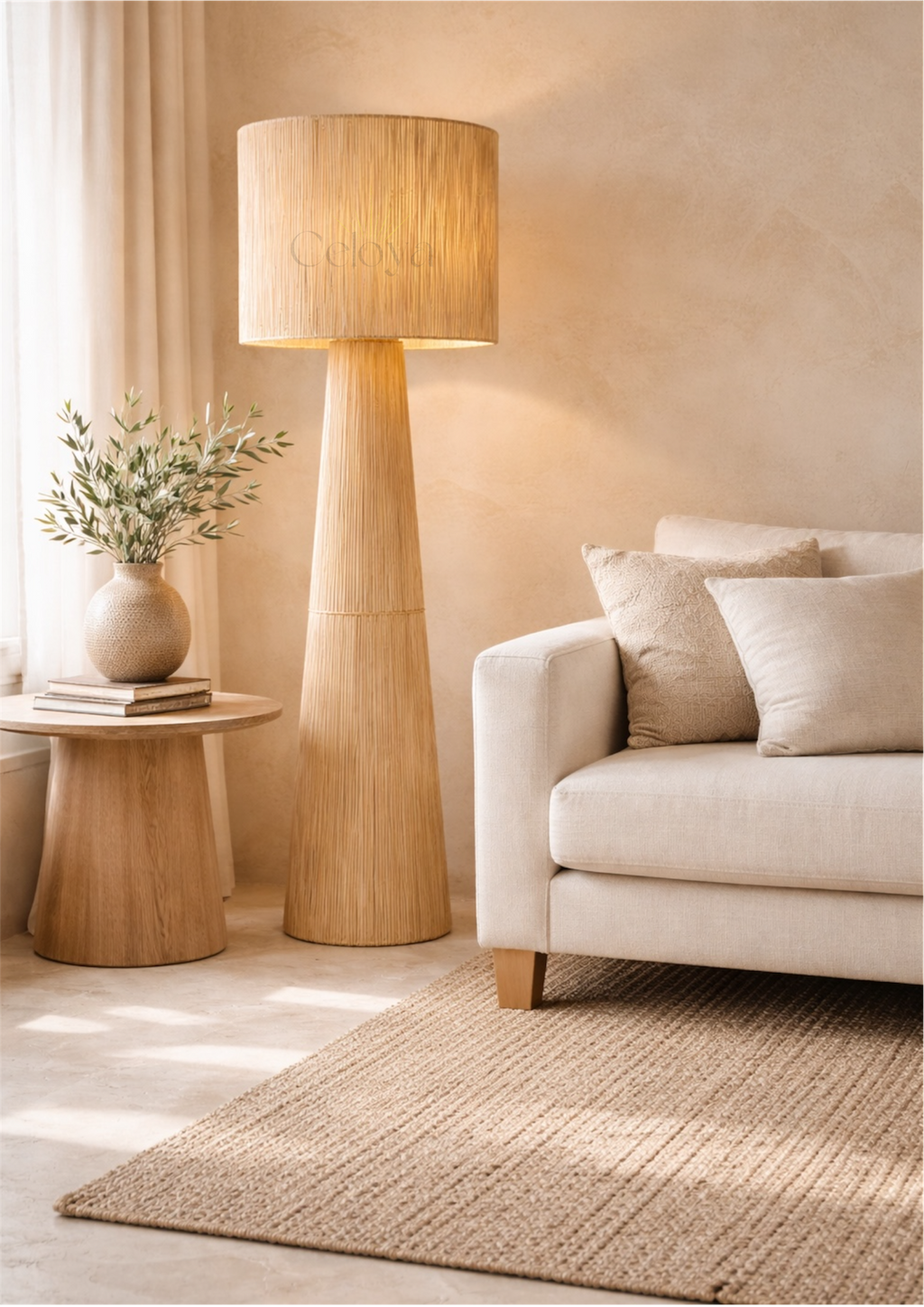 Lampe Marina - en raphia naturel