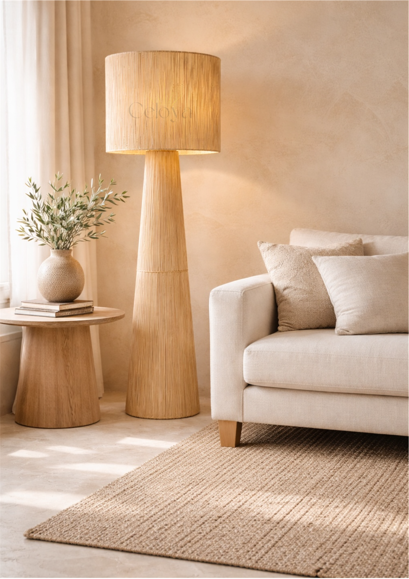 Lampe Marina - en raphia naturel