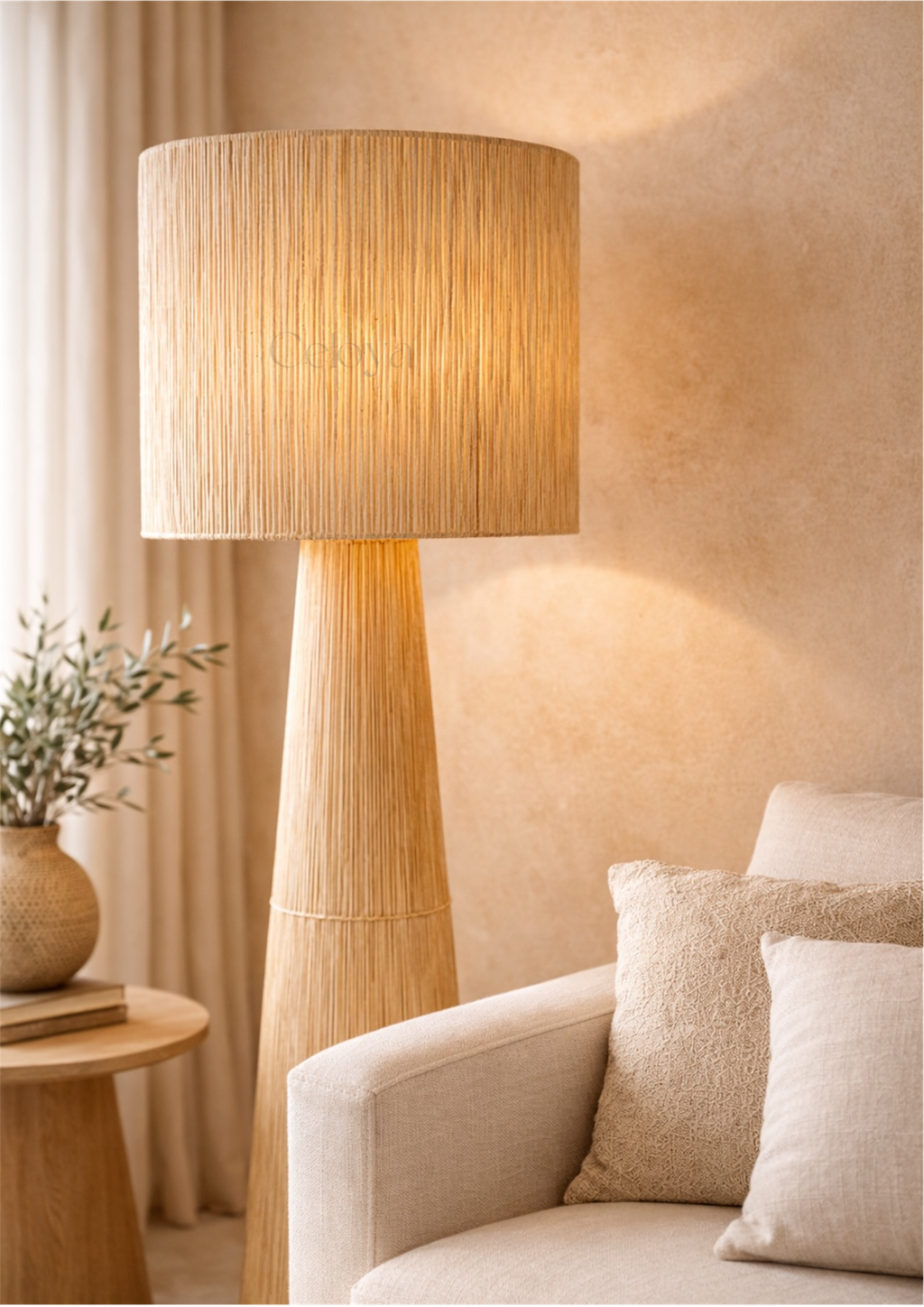 Lampe Marina - en raphia naturel