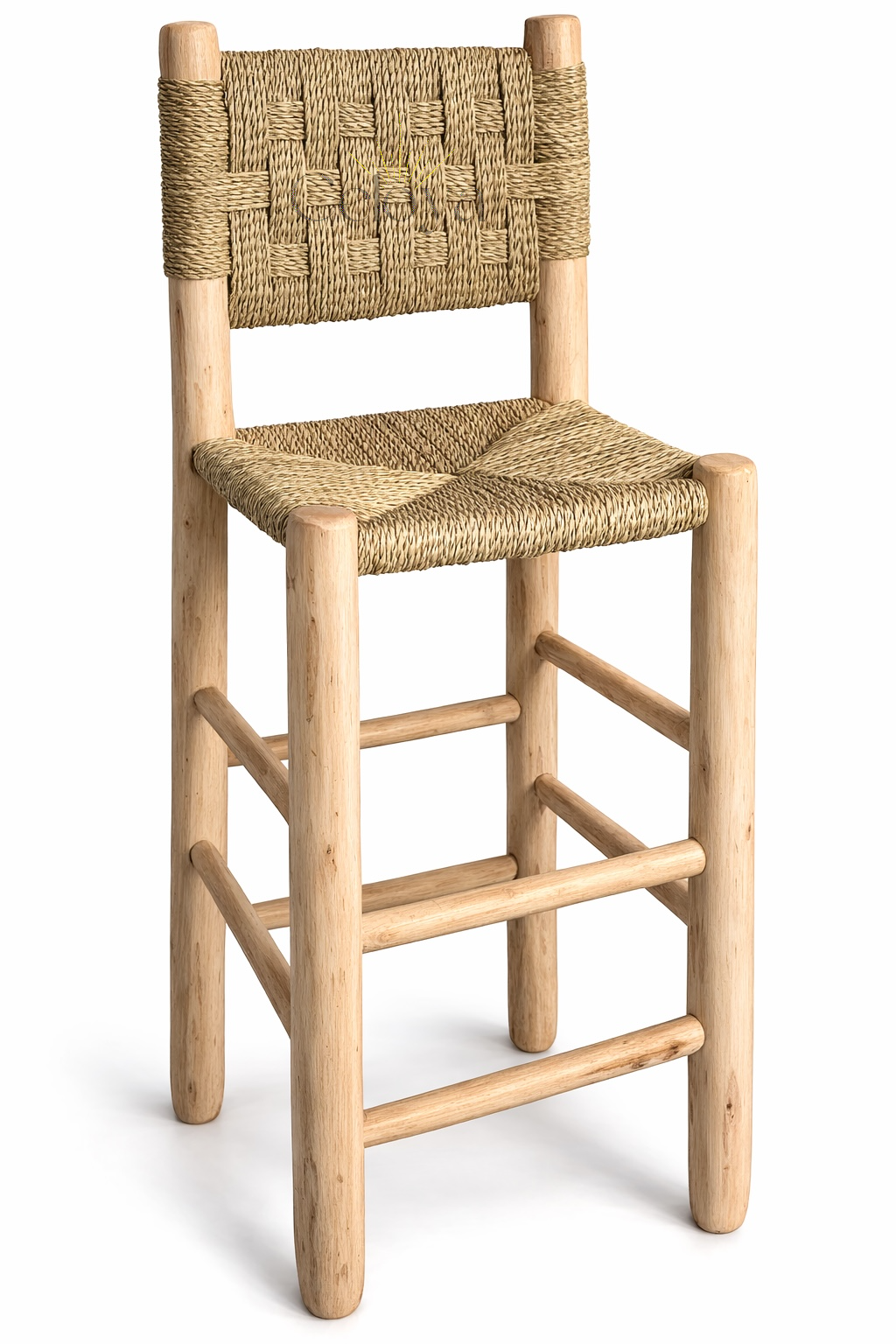 Tabouret Atlas - bois & fibres naturelles - Celoya