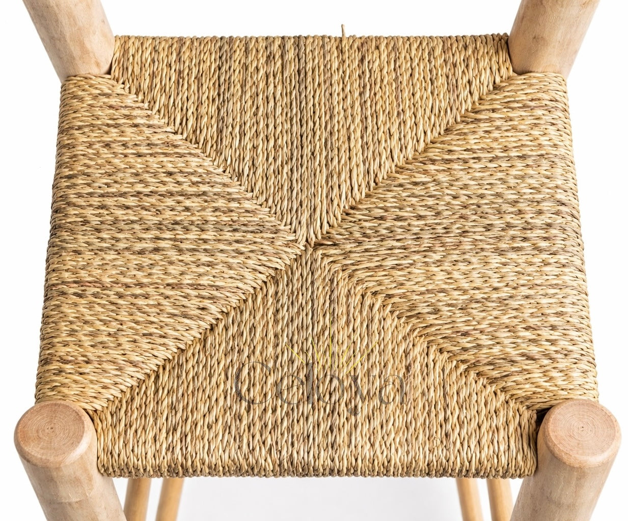 Tabouret Atlas - bois & fibres naturelles - Celoya