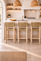 Tabouret Atlas - bois & fibres naturelles - Celoya