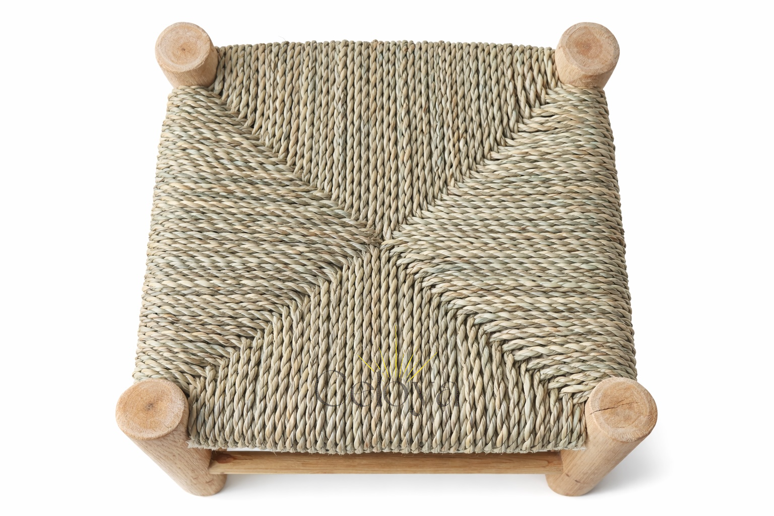 Mini tabouret Atlas - bois & fibres naturelles - Celoya