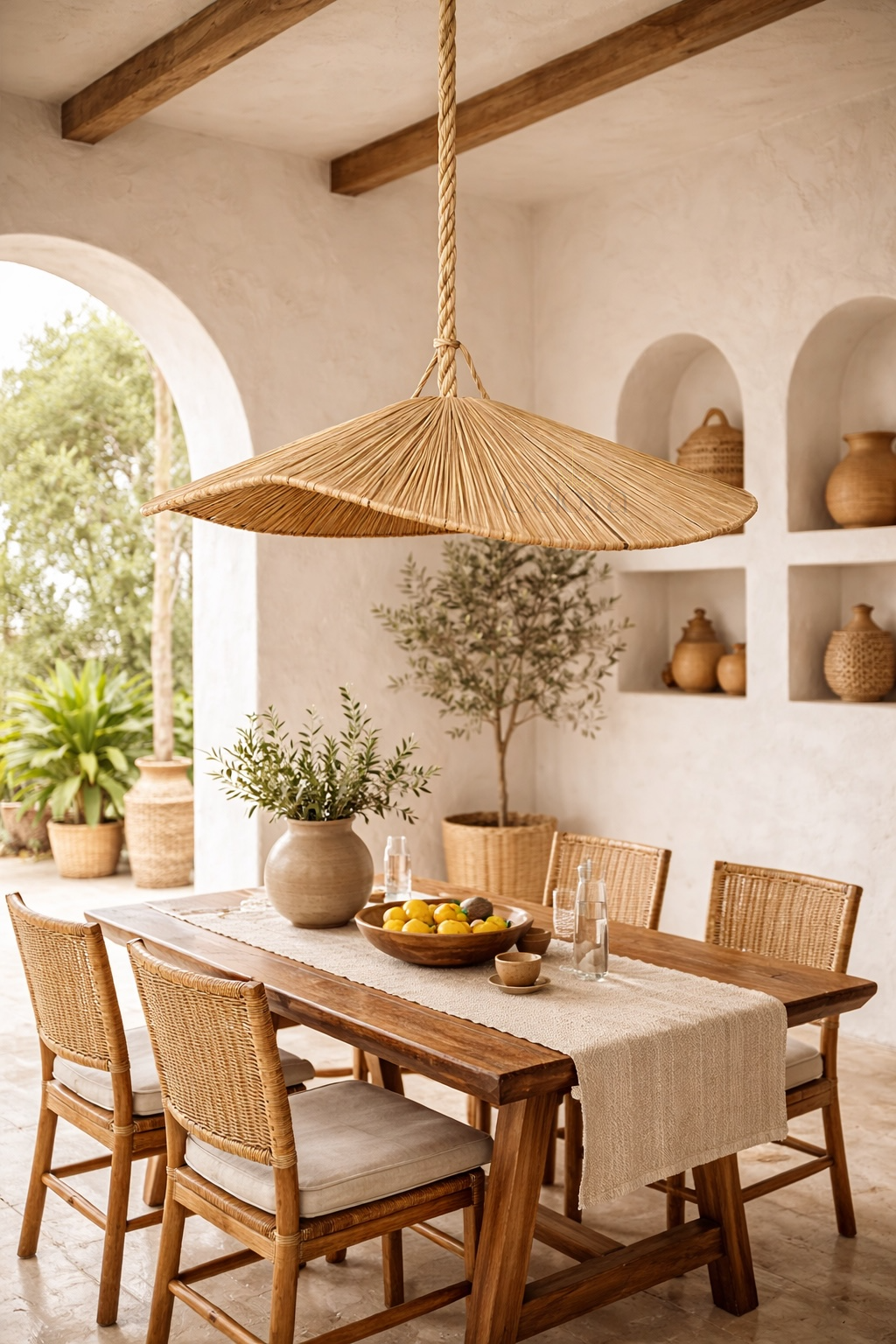 Lustre Duna - raphia naturel