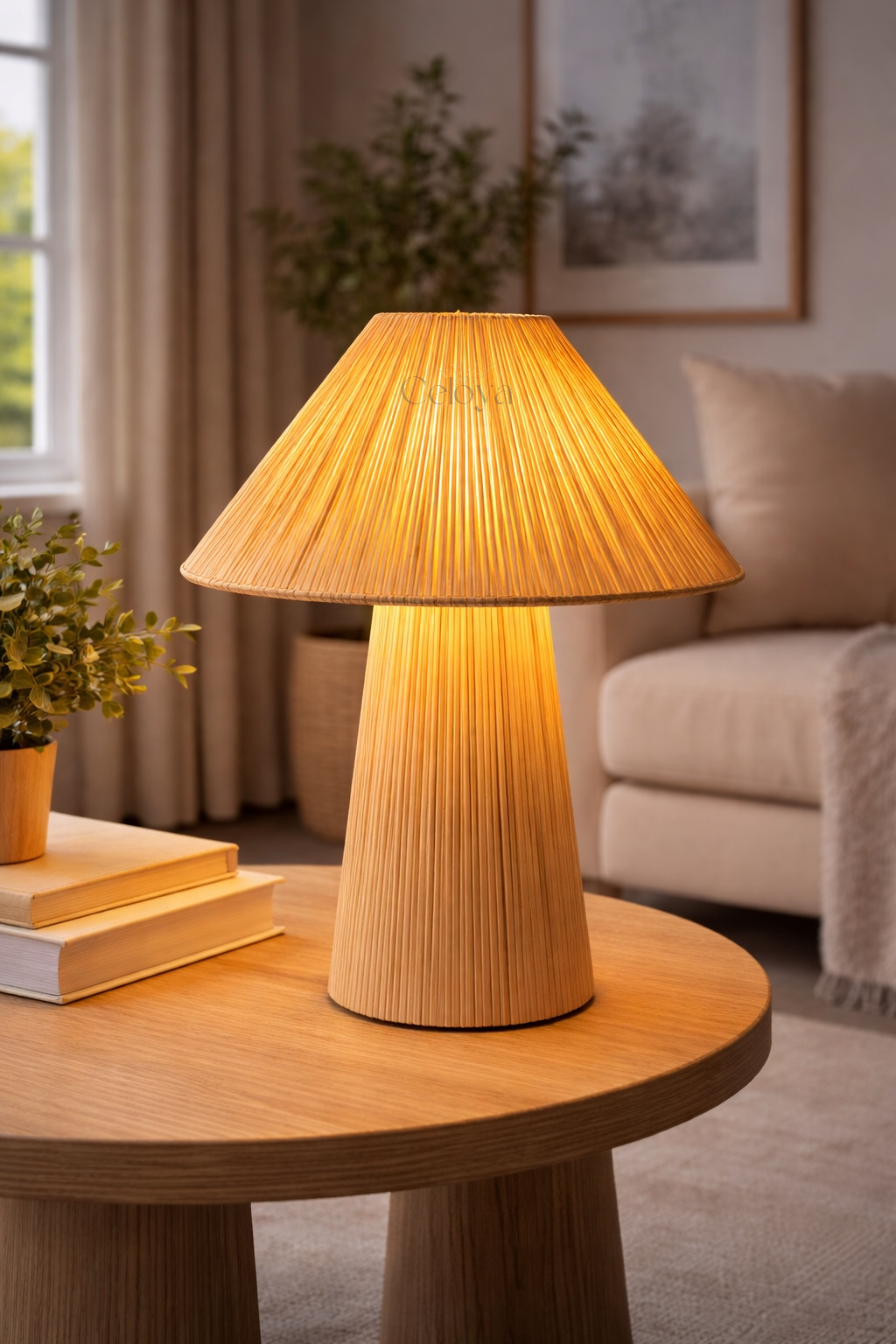 Lampe Sierra - raphia naturel