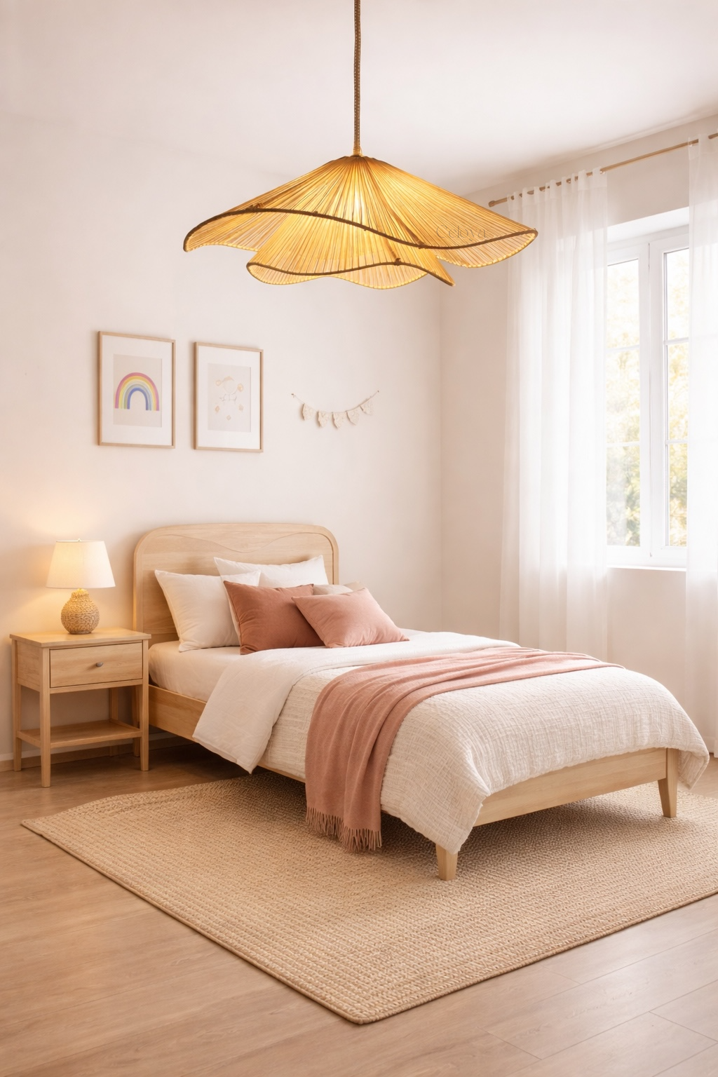 Lustre Flora - corde naturelle