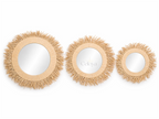 Miroir Liana - raphia naturel - Celoya